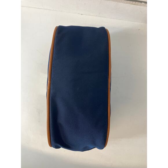 MICHAEL KORS, SMALL NAVY BLUE NYLON BROWN TRIM POUCH - Picture 4 of 16